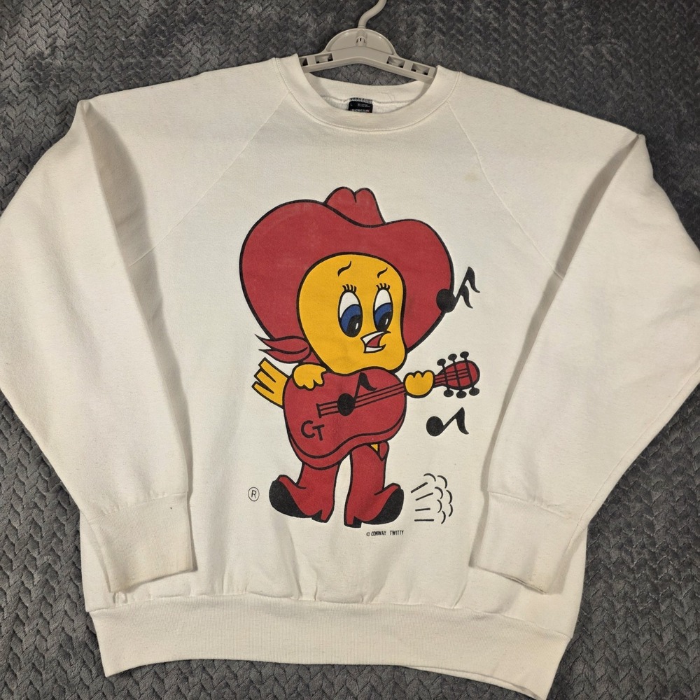 Vintage Conway Twitty Tweety Bird Sweatshirt Men Large Screen Stars USA Country